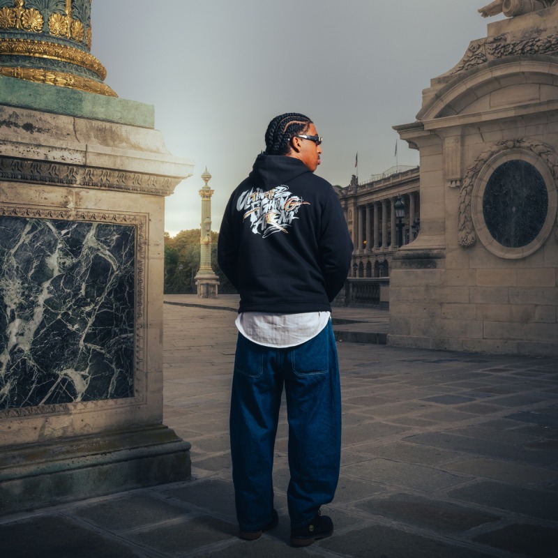 Autumn Edition Hoodie — UFA 2026, worn outdoors, Paris