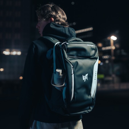 Backpack — UFA, worn, side view