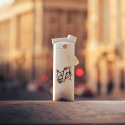 White Insulated Bottle — UFA, front