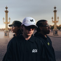 Embroidered Cap — UFA 2025, worn outdoors