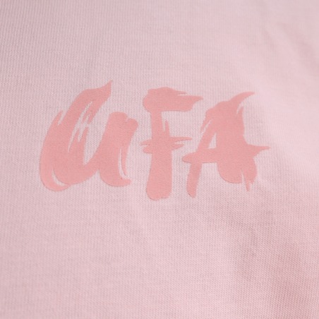Pink Edition Tee — UFA 2026, chest logo detail