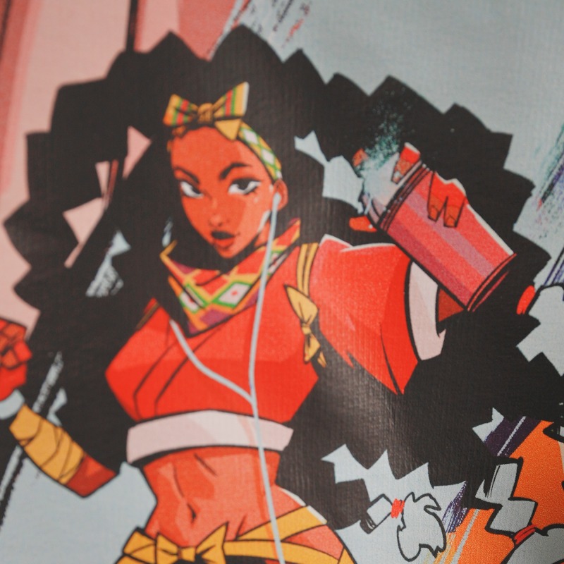 New Generation Hoodie — UFA × Capcom, artwork detail, Kimberly