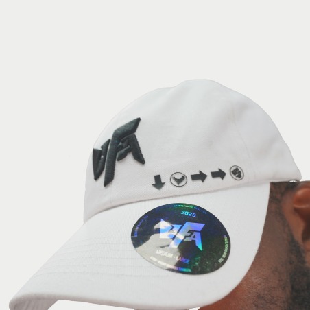 Embroidered Cap — UFA 2025, embroidery and input command detail